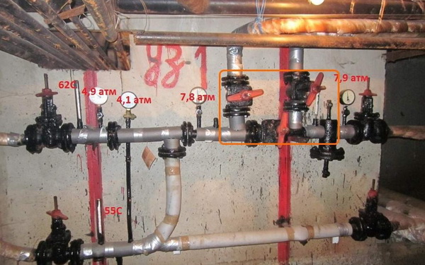 Элеваторный узел системы отопления дома 5